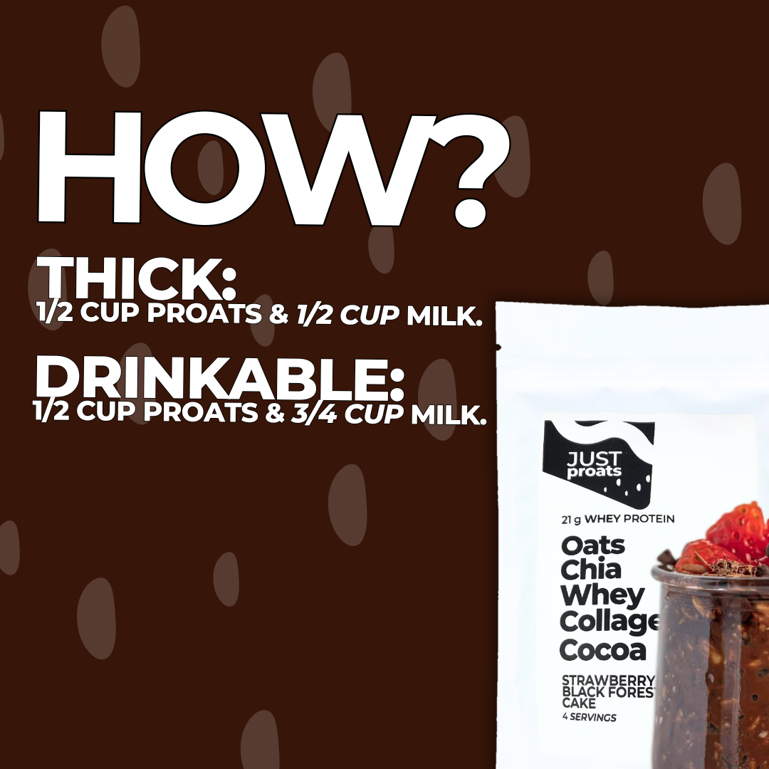 We want every morning to start with dessert, so we made this. Strawberry Black Forest Cake Overnight Oats from Just Proats.