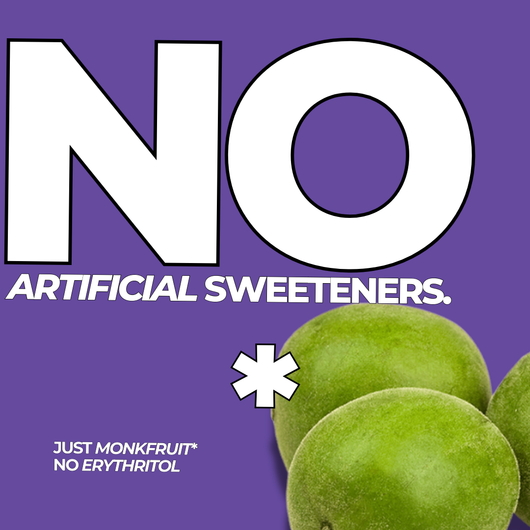 Sweetened with monkfruit. Time to think about which flavour you're going to try. That flavour should be Blueberry Muffin.