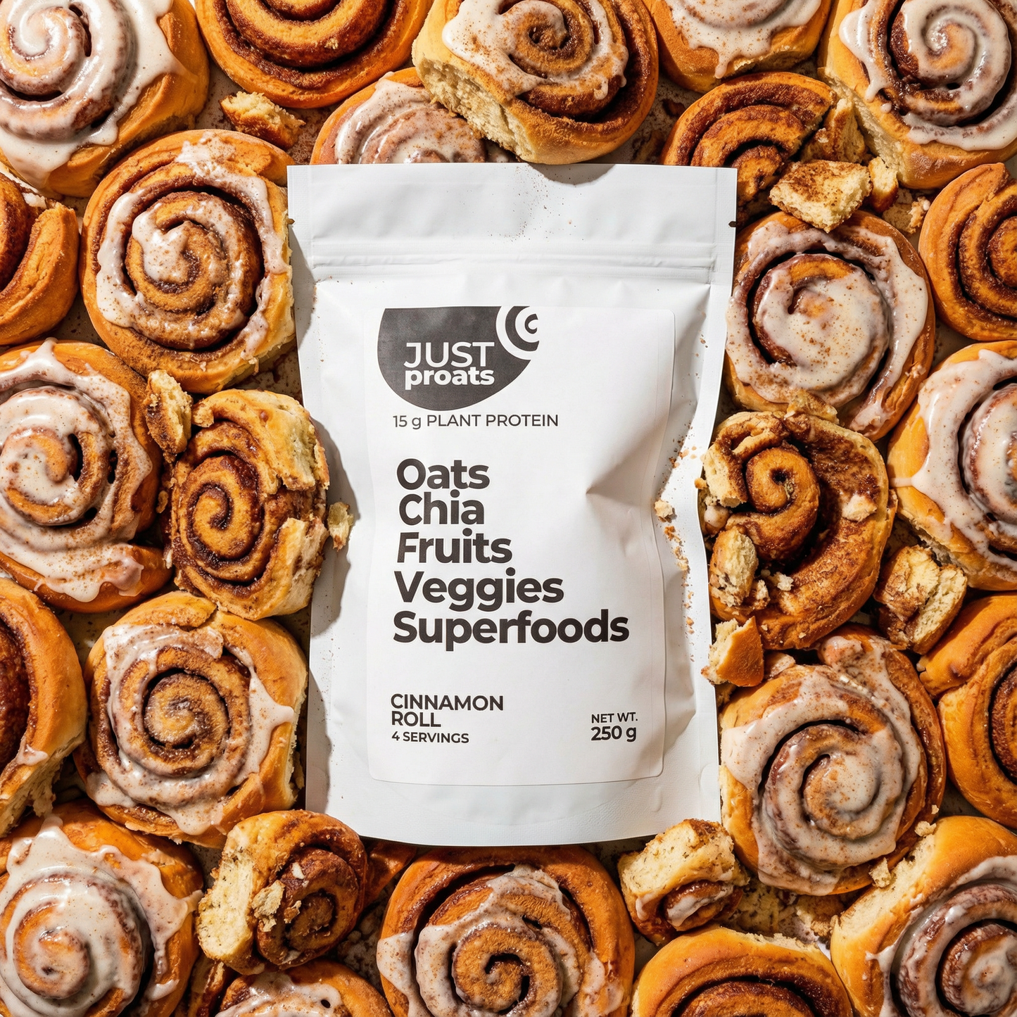 Cinnamon Roll proats. High protein overnight oats breakfast.