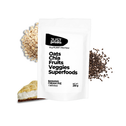 Is it banana bread? Banana cream pie? Not sure, but this has to be the first time you've tried it in protein oats.