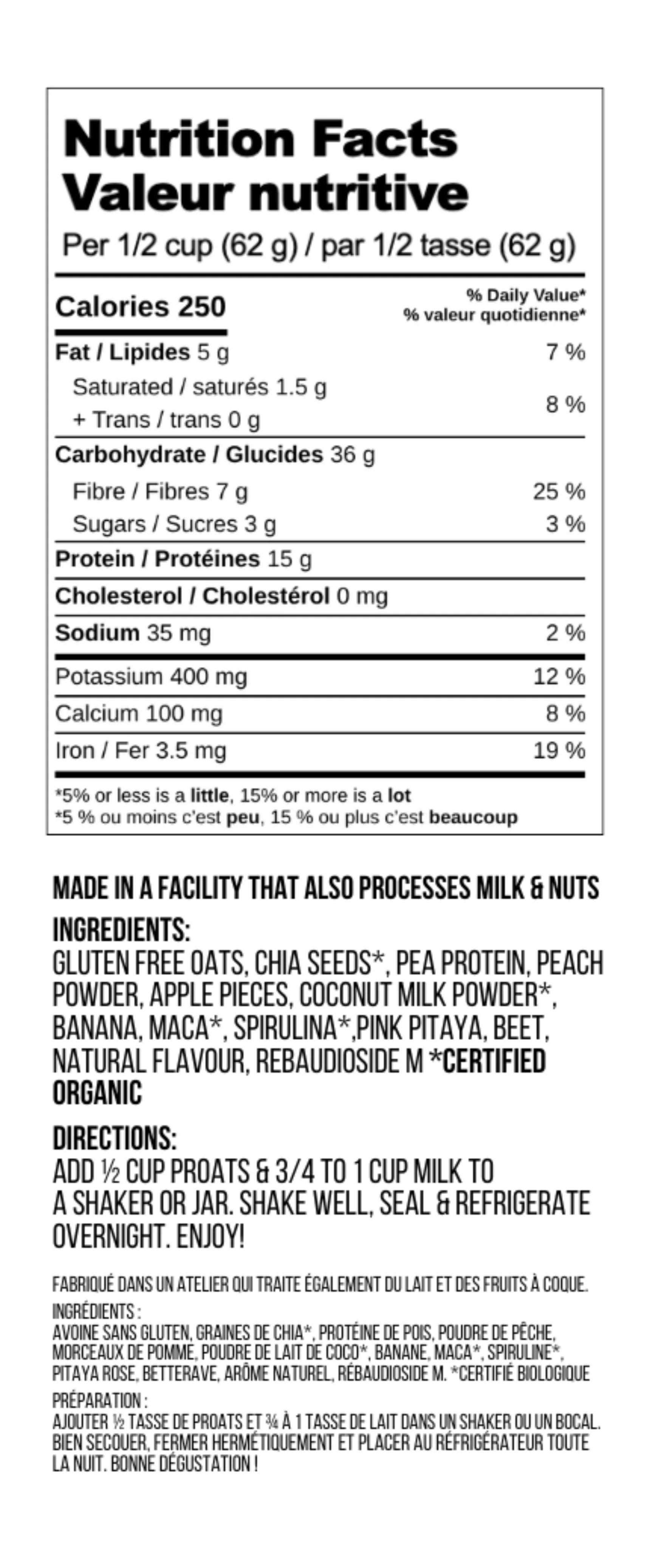 Peaches n' Cream Nutrition Facts