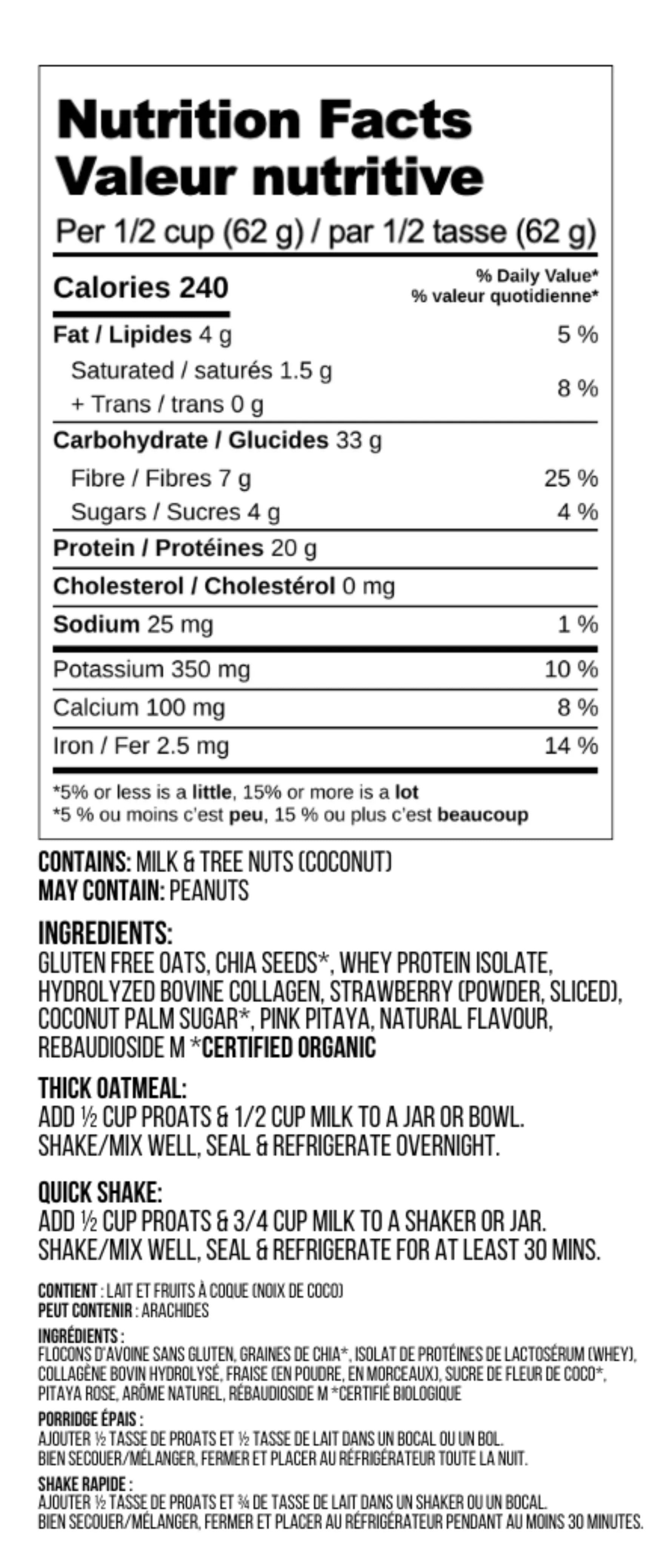 Strawberry Sundae Nutrition Facts