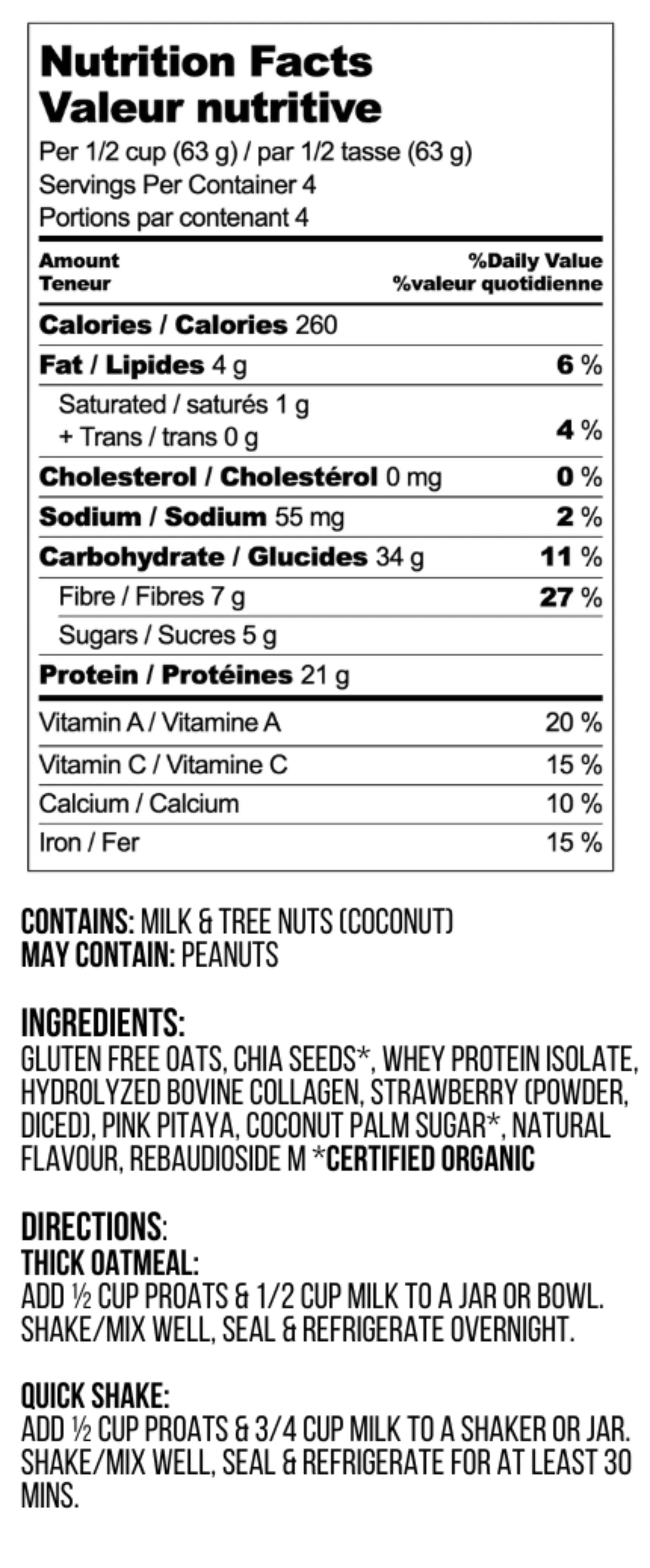 Strawberry Sundae Nutrition Facts